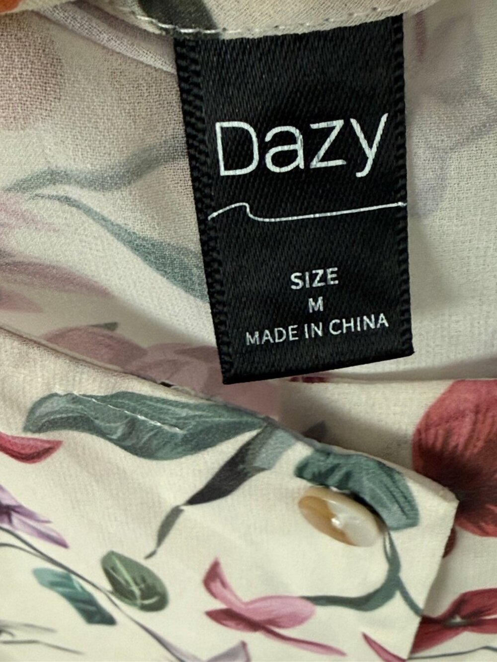 DAZY Floral Print Lantern Sleeve Blouse - Picture 4 of 5